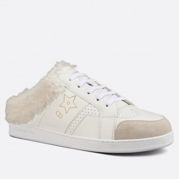 Dior Star Low-top Sneakers in White Calfskin and Shearling Dior Star Low-top Sneakers in White Calfskin and Shearling