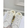 Dior Star Low-top Sneakers in White Calfskin and Shearling