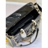 Dior Lady D-Joy Medium Bag In Black Patent Cannage Calfskin