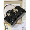 Dior Lady D-Joy Medium Bag In Black Patent Cannage Calfskin