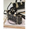 Dior Lady D-Joy Medium Bag In Black Patent Cannage Calfskin