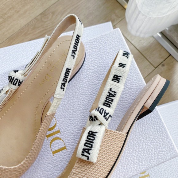 D*or j'aD*or slingback ballerina flats in nude technical canvas