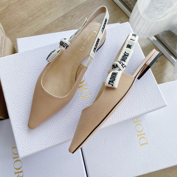 D*or j'aD*or slingback ballerina flats in nude technical canvas