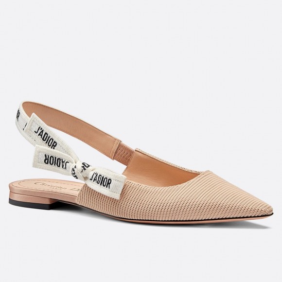 D*or j'aD*or slingback ballerina flats in nude technical canvas