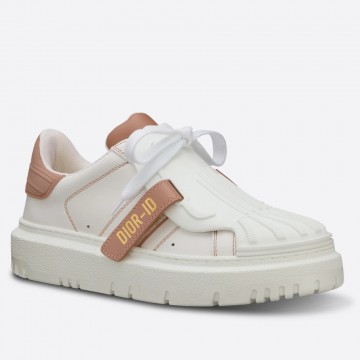 Dior Dior-ID Sneakers In White Leather with Nude Strap Dior Dior-ID Sneakers In White Leather with Nude Strap