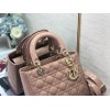 Dior Lady Dior Medium Bag In Blush Patent Cannage Calfskin