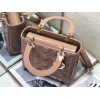 Dior Lady Dior Medium Bag In Blush Patent Cannage Calfskin