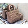 Dior Lady Dior Medium Bag In Blush Patent Cannage Calfskin