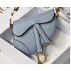 Dior Saddle Micro Bag In Cloud Blue Goatskin