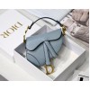 Dior Saddle Micro Bag In Cloud Blue Goatskin