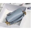 Dior Saddle Micro Bag In Cloud Blue Goatskin