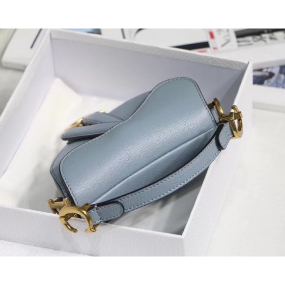 D*or saddle micro bag in cloud blue goatskin