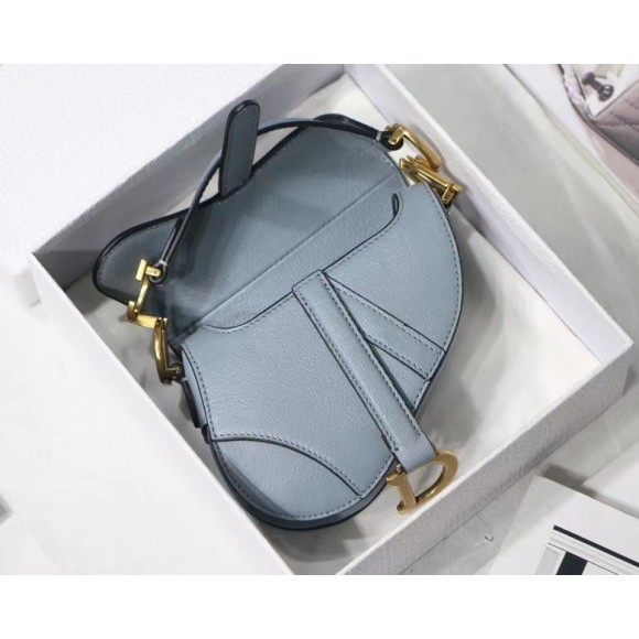 D*or saddle micro bag in cloud blue goatskin