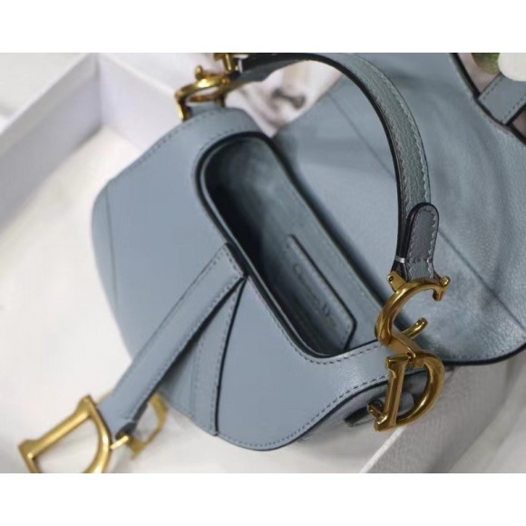 D*or saddle micro bag in cloud blue goatskin