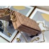 Dior Lady Dior Chain Pouch In Blush Patent Cannage Calfskin