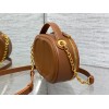 Dior CD Signature Oval Camera Bag in Brown Calfskin