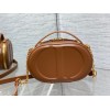 Dior CD Signature Oval Camera Bag in Brown Calfskin