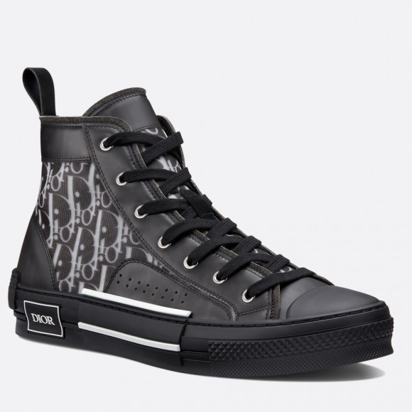 D*or men's b23 high-top sneakers in black oblique canvas