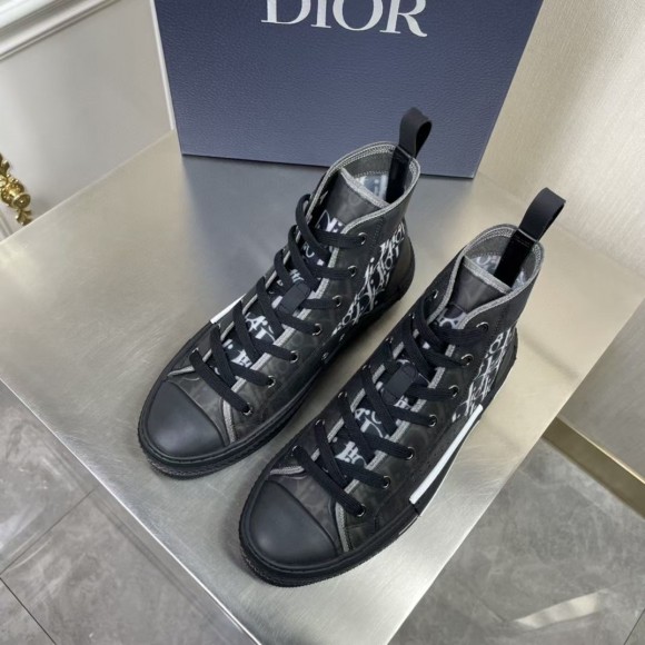 D*or men's b23 high-top sneakers in black oblique canvas