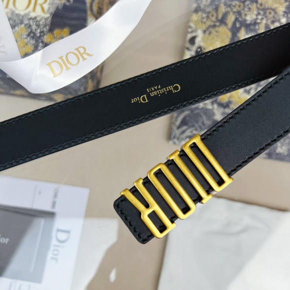 D*or d-fence 30mm belt in black calfskin