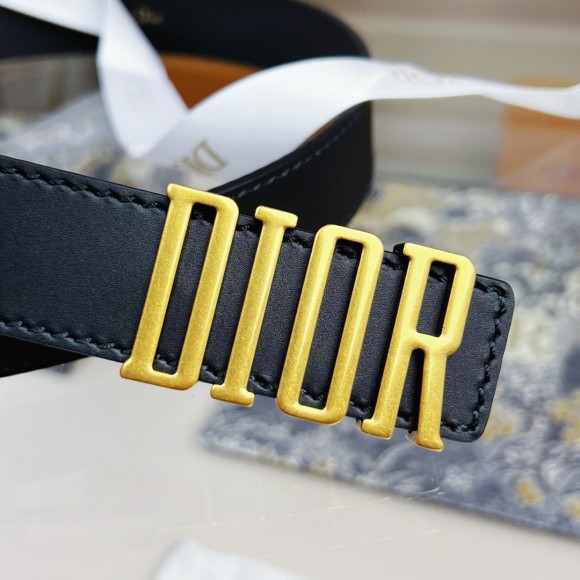 D*or d-fence 30mm belt in black calfskin