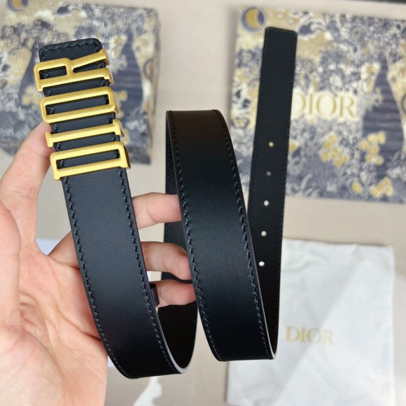 D*or d-fence 30mm belt in black calfskin