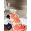 Dior Dway Slides In Bright Orange Toile de Jouy Embroidered Cotton