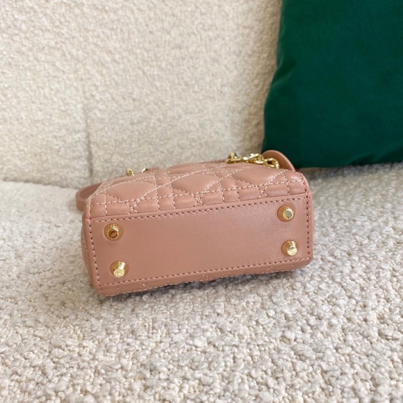 D*or lady D*or micro bag in poudre cannage lambskin