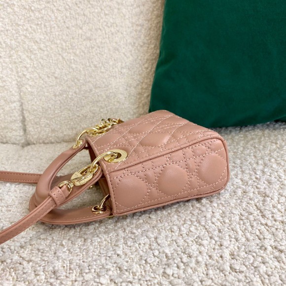 D*or lady D*or micro bag in poudre cannage lambskin