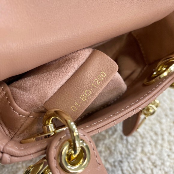 D*or lady D*or micro bag in poudre cannage lambskin