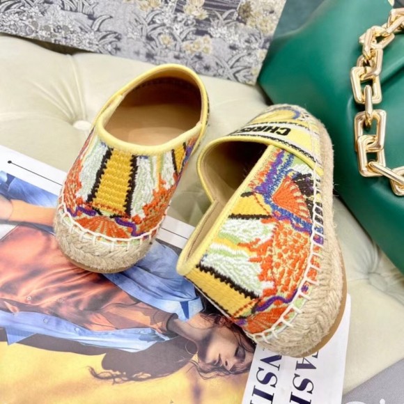 D*or granville espadrilles in lights embroidered cotton