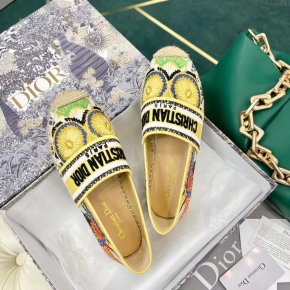 D*or granville espadrilles in lights embroidered cotton