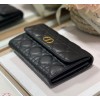 Dior Caro Continental Wallet In Black Cannage Calfskin