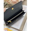 Dior Caro Continental Wallet In Black Cannage Calfskin