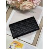 Dior Caro Continental Wallet In Black Cannage Calfskin