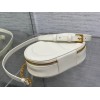 Dior CD Signature Oval Camera Bag in White Calfskin