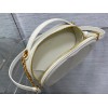 Dior CD Signature Oval Camera Bag in White Calfskin