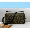Fendi Large Baguette Bag In Brown FF Jacquard Fabric