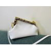 Fendi First Small Bag In White Nappa Leather with Python F