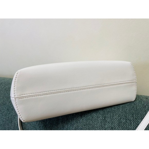 F**di first small bag in white nappa leather with python f