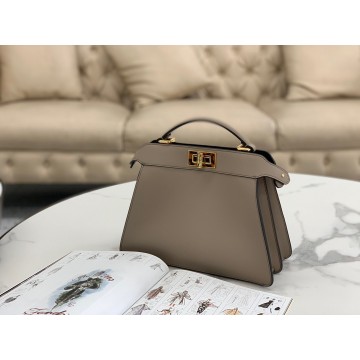 Fendi Peekaboo ISeeU Small Bag In Grey Calfskin Fendi Peekaboo ISeeU Small Bag In Grey Calfskin