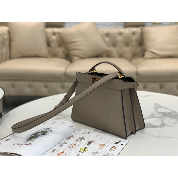 F**di peekaboo iseeu small bag in grey calfskin