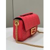 Fendi Baguette Chain Midi Bag In Red Nappa Leather