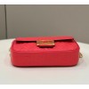 Fendi Baguette Chain Midi Bag In Red Nappa Leather