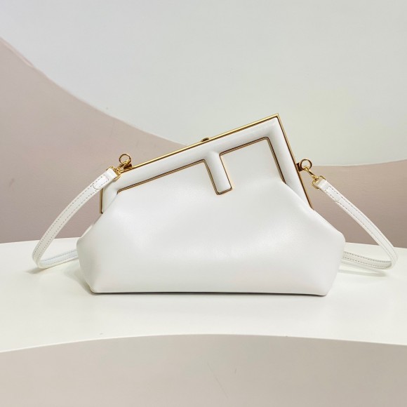 F**di first small bag in white nappa leather