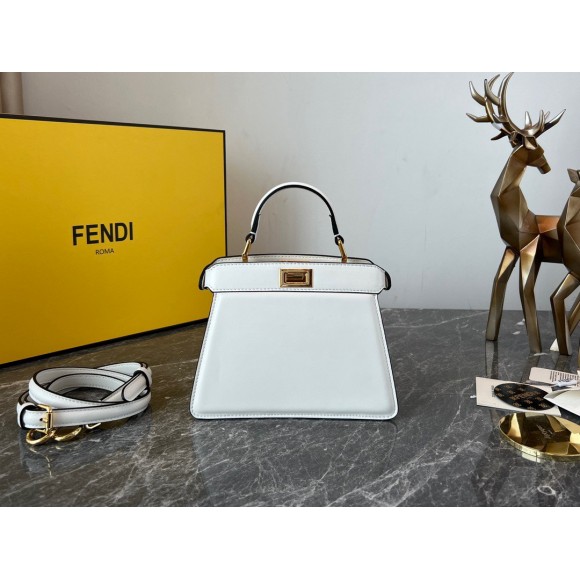 F**di peekaboo iseeu petite bag in white nappa leather