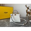 Fendi Peekaboo ISeeU Petite Bag In White Nappa Leather