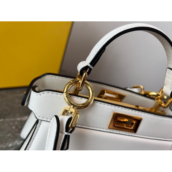 F**di peekaboo iseeu petite bag in white nappa leather