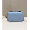 Fendi Baguette Chain Midi Bag In Blue Nappa Leather
