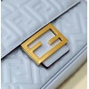 Fendi Baguette Chain Midi Bag In Blue Nappa Leather
